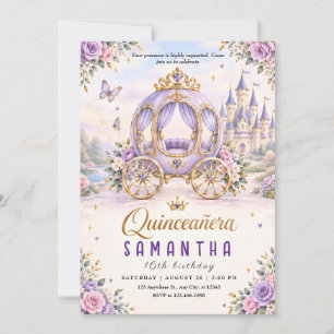 Purple Quinceañera 16th Birthday Invitation