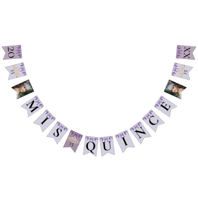 Purple Quinceañera Celebration Bunting (All)