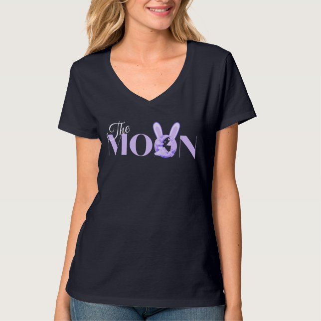 Purple Rabbit In The Moon T-Shirt (Front)