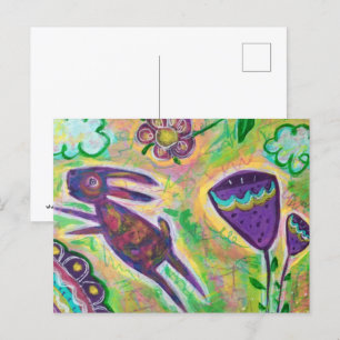 Purple Rabbit Postcard
