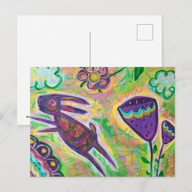 Purple Rabbit Postcard (Front/Back)