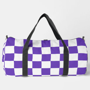 Purple Racing Chequered Flag Display Customisable Duffle Bag