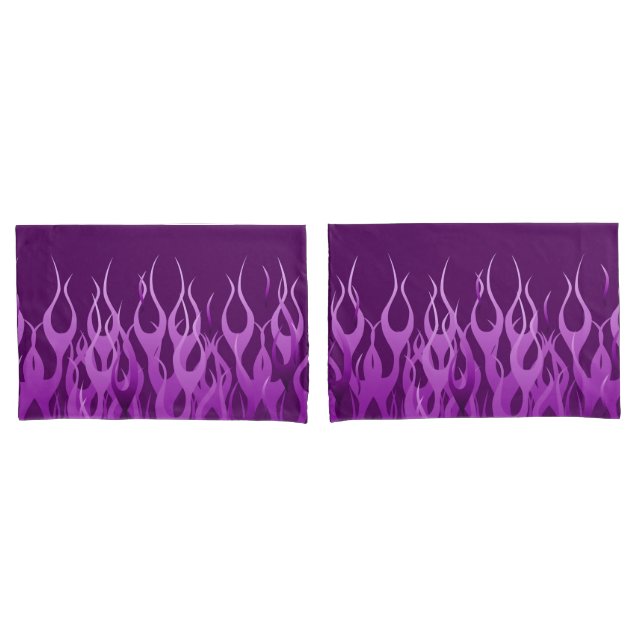 Purple Racing Flames on Fire Pillowcase (Front-Set)