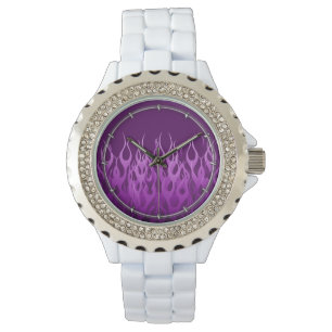 Purple Racing Flames Watch
