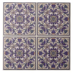 Purple Radial Art Deco Tile