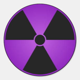 Purple Radiation Symbol Sticker