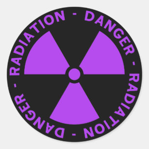 Purple Radiation Warning Sticker