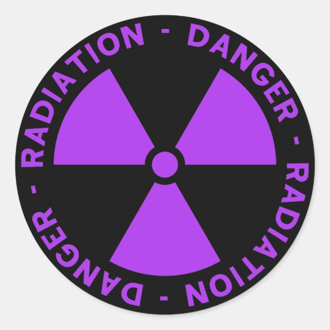 Purple Radiation Warning Sticker (Front)