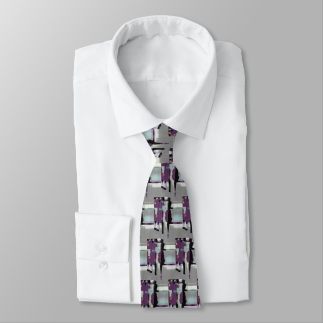 "Purple Rain" Digital Art Tie (Tied)
