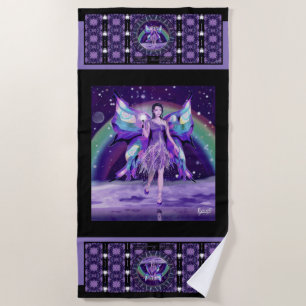 Purple Rain fairy Beach Towel