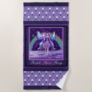 Purple Rain fairy Beach Towel