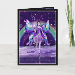 Purple rain fairy blank card