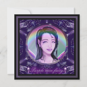 Purple rain fairy blank card