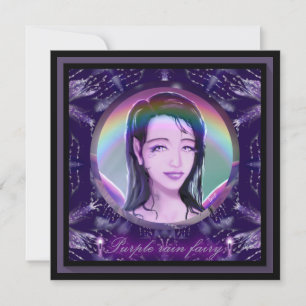 Purple rain fairy blank card