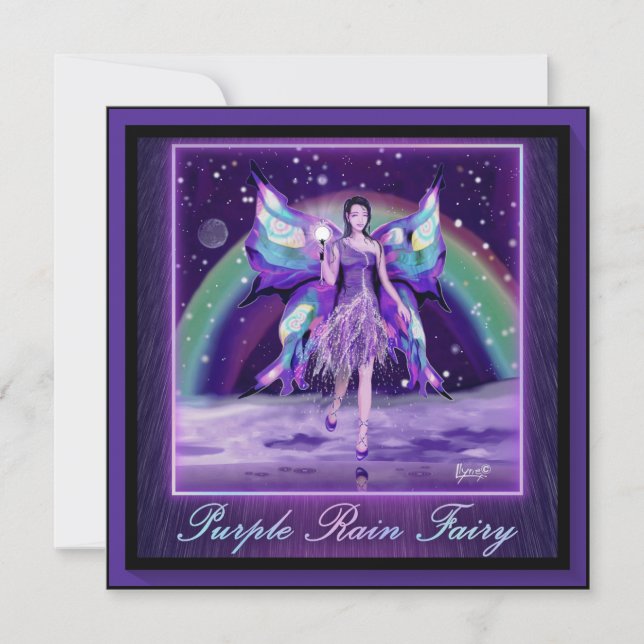 Purple rain fairy blank card (Front)