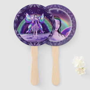 Purple rain fairy hand fan