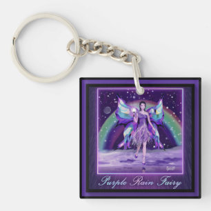 Purple rain fairy keychain