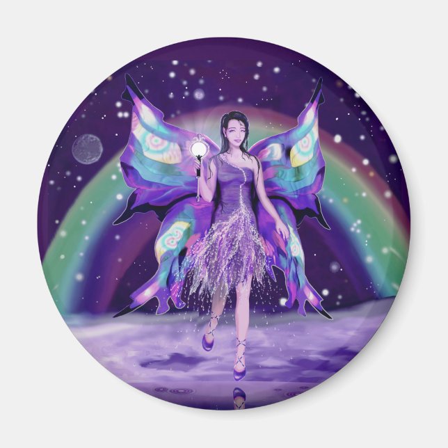Purple rain fairy magnet (Front)