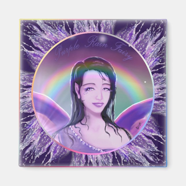 Purple rain fairy magnet (Front)