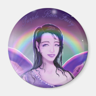 Purple rain fairy magnet