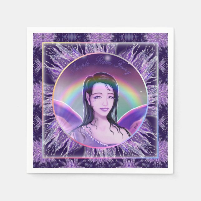Purple rain fairy  napkin (Front)