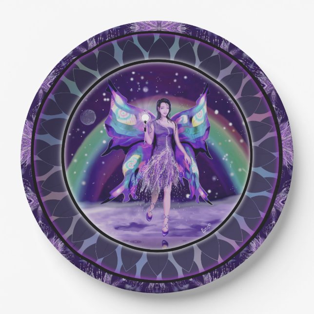 Purple rain fairy  paper plate (Front)