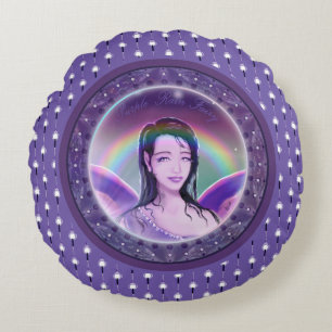 Purple Rain fairy Round Cushion