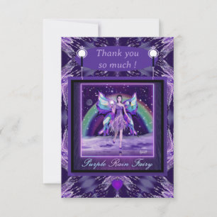 Purple rain fairy thank you card