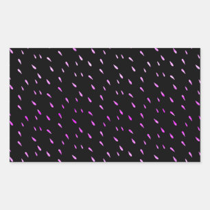 Purple Rain Faux Foil Metallic Black Background Rectangular Sticker