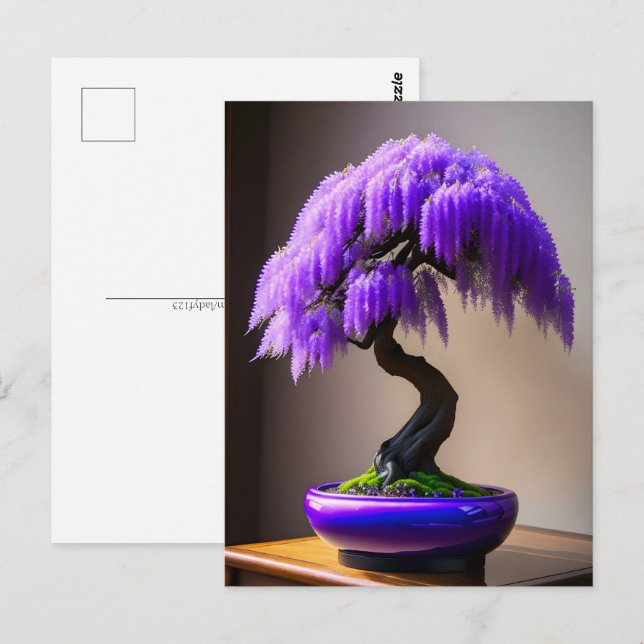 Purple Rain Wisteria Bonsai, Postcrossing Postcard (Front/Back)