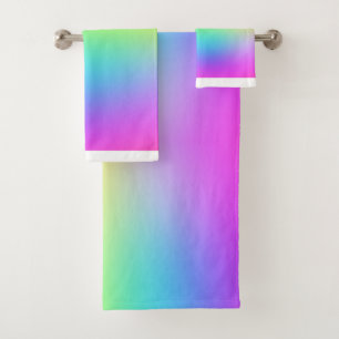 Purple Rainbow 3 Piece  Bath Towel Set