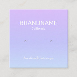 Purple Rainbow Color Gradient Earrings Display Square Business Card
