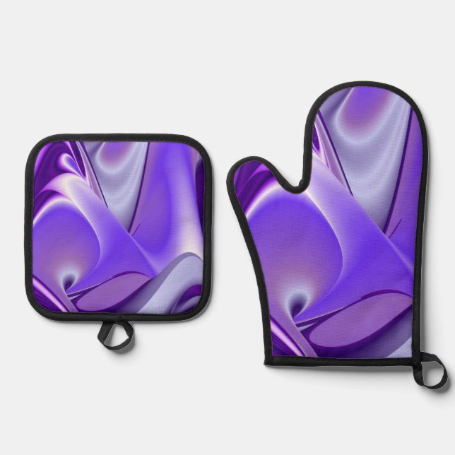 Purple Rainbow Dreams Oven Mitt & Pot Holder Set (Front)