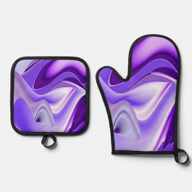 Purple Rainbow Dreams Oven Mitt & Pot Holder Set (Front)