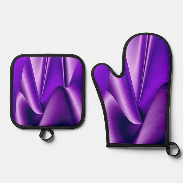 Purple Rainbow Dreams Oven Mitt & Pot Holder Set (Front)