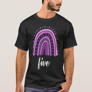 Purple Rainbow Five Year Old 5 Bday 5th Birthday T-Shirt