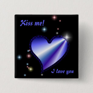 Purple Rainbow Heart with Stars 15 Cm Square Badge
