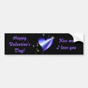 Purple Rainbow Heart with Stars Bumper Sticker