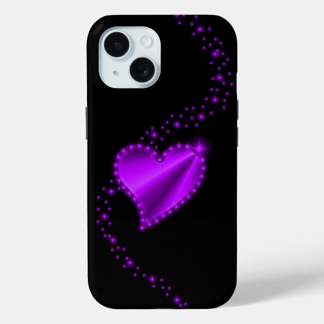 Purple Rainbow Heart with Stars Case-Mate iPhone Case (Back)