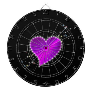 Purple Rainbow Heart with Stars Dartboard