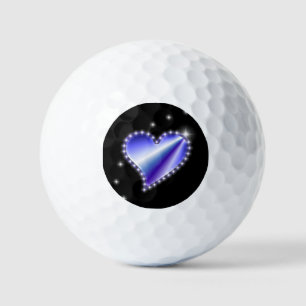 Purple Rainbow Heart with Stars Golf Balls