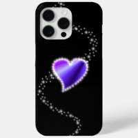 Purple Rainbow Heart with Stars on black
