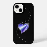 Purple Rainbow Heart with Stars on black