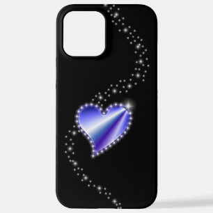 Purple Rainbow Heart with Stars on black iPhone 12 Pro Max Case