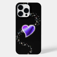 Purple Rainbow Heart with Stars on black
