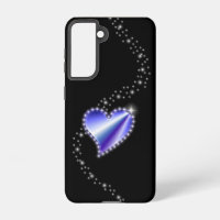 Purple Rainbow Heart with Stars on black