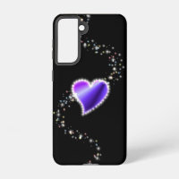 Purple Rainbow Heart with Stars on black