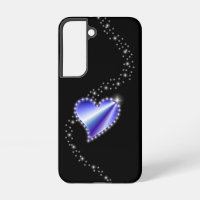 Purple Rainbow Heart with Stars on black