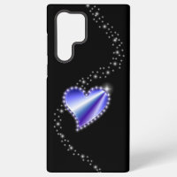 Purple Rainbow Heart with Stars on black