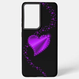 Purple Rainbow Heart with Stars Samsung Galaxy Case